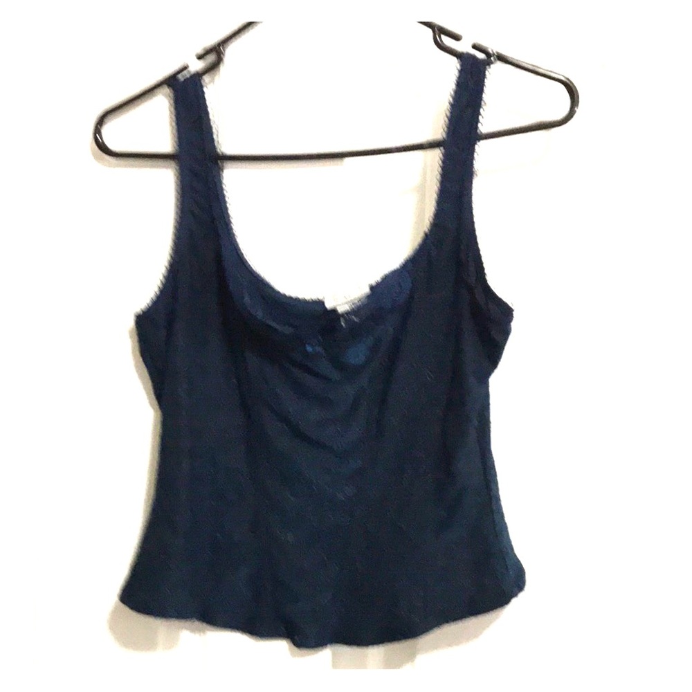 Navy solid bodice camisole with embroidery & lace